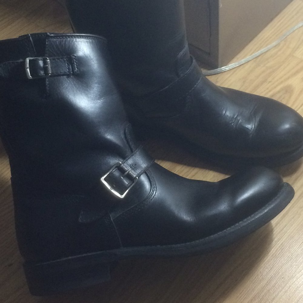 Frye Sutton Engineer Black Boots Size 10.5D